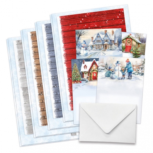 Julkort Kit i 3D - Christmas Garden Picket Fence - För 8 julkort