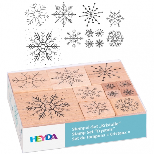 Stämpel Set - 11 Julstämplar På Kloss - Snöflingor