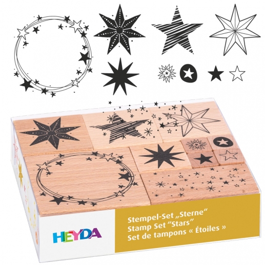 Stämpel Set - 11 Julstämplar På Kloss - Stjärnor