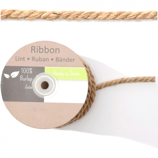 Jute Snöre Natur 6 mm 15 meter Julband till scrapbooking, pyssel och hobby