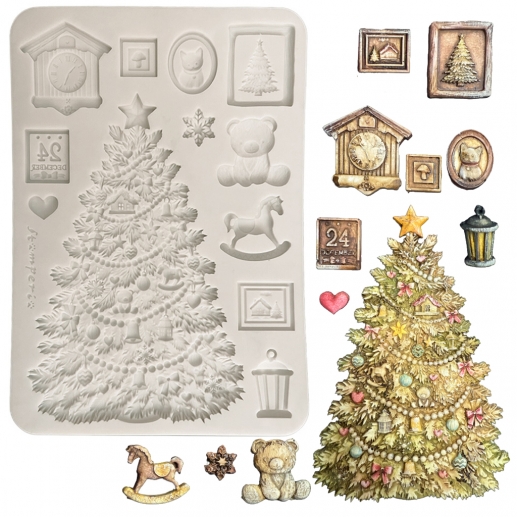 Silikonform A5 - White Christmas Tree - Stamperia