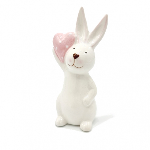 Påskpynt - Kanin 12 cm - Rosa Hjärta