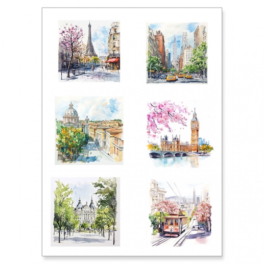 Papper Reprint A4 - Klippark - Cities 1