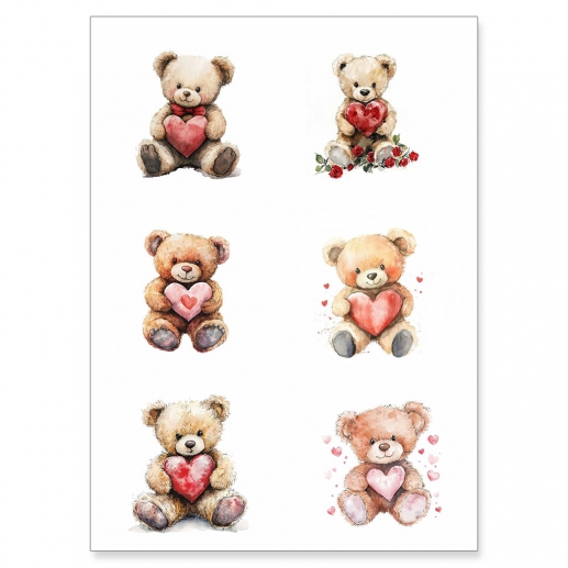 Papper Reprint A4 - Klippark - Teddy With Heart