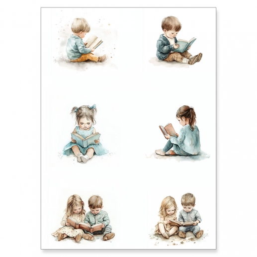 Papper Reprint A4 - Klippark - Children Reading