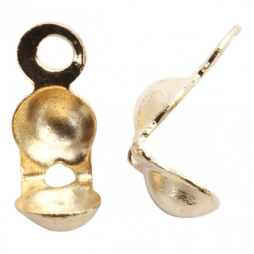 Knuttäckare med ögla Förgylld- 100 st Avslutningshylsa