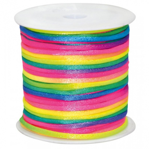 Knytsnöre Regnbågsfärger 50 m t till scrapbooking, pyssel och hobby