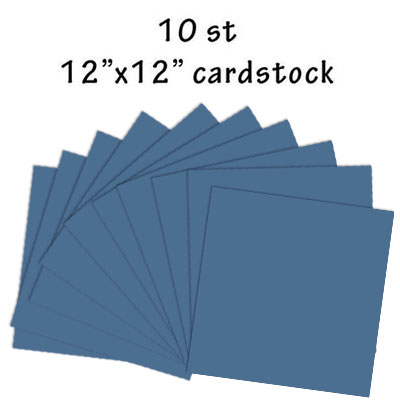 Paket Pris 10 st släta cardstock 30,5x30,5 Kobolt Blå 12"x12"