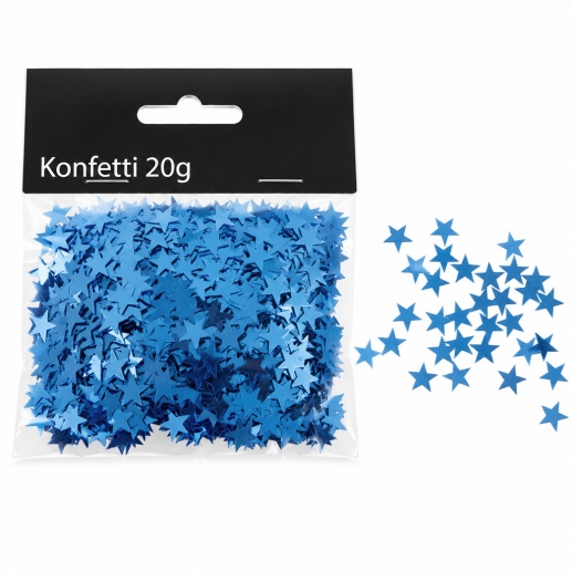 Konfetti 20 g - Blå Stjärnor
