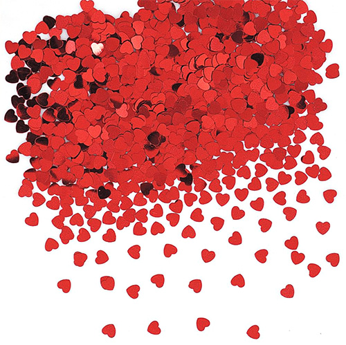 Konfetti Red Foil Hearts 14g Juldekorationer DIY