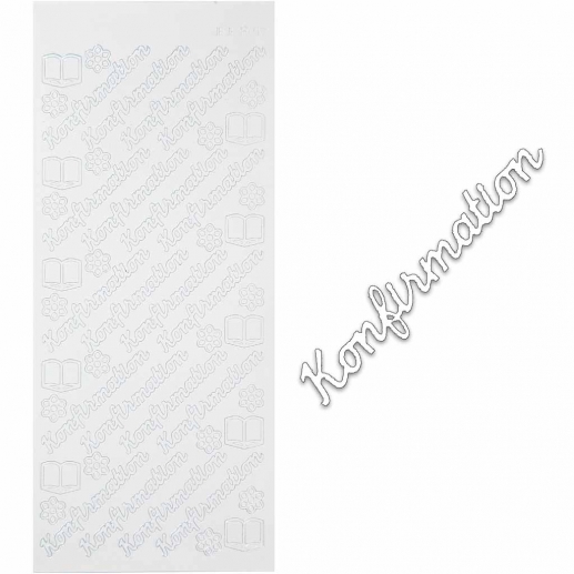 Stickers - Konfirmation - 10x23 cm - Vit