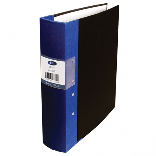 Träryggspärm. Blå gaffelpärm.