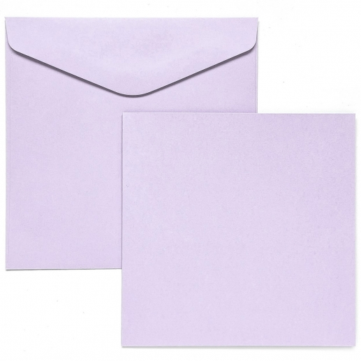 Kort och kuvert - 13,5 x 13,5 cm - Lila - 5 set