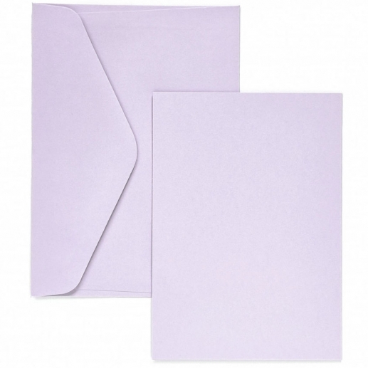 Kort och Kuvert - A6 - Lila - 5 set