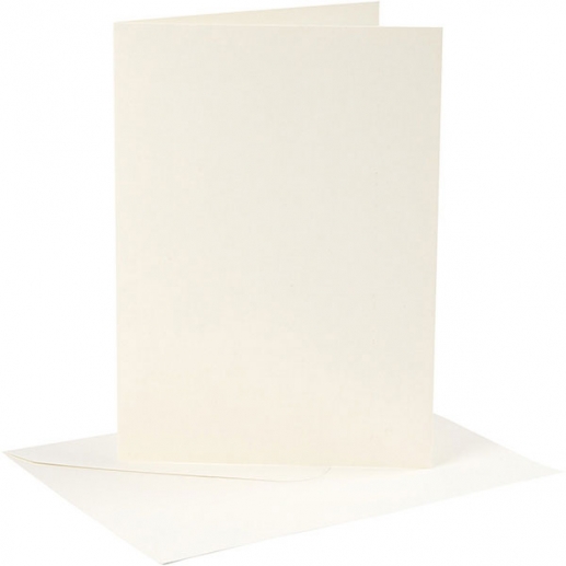 Kort och kuvert A6 Off-white 10 set Papper Bröllop Kärlek