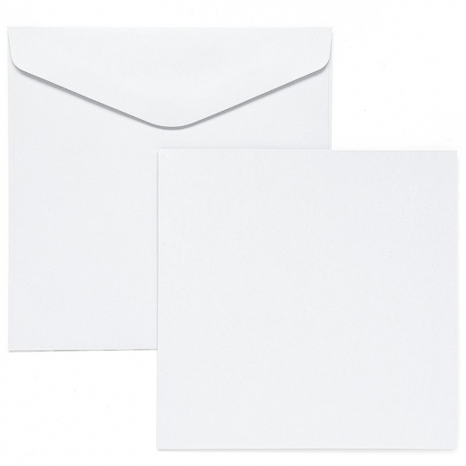 Kort och Kuvert - 13,5 x 13,5 cm - Vit - 5 set - 230 g