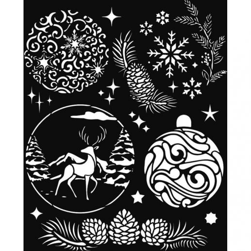 Schablon 20x25 cm - Christmas Balls