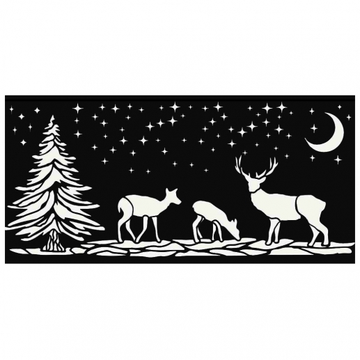 Schablon 12x25 cm - Christmas Deers