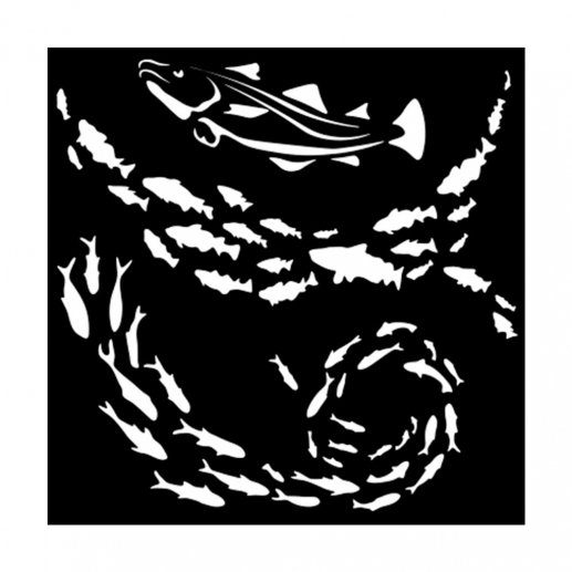 Schablon Stamperia - Silent Sea Fish - 12x12 cm