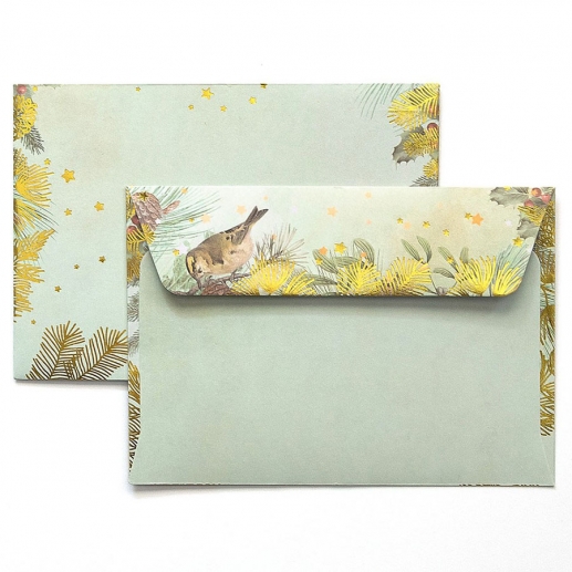 Kuvert C6 - 10 st - Gold Christmas - 120 g