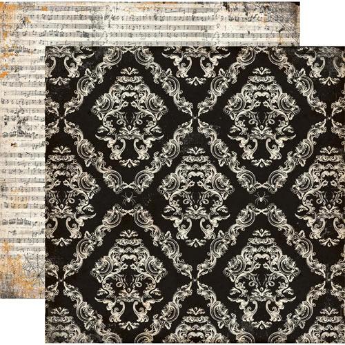 Papper Echo Park Arsenic & Lace Large Damask Halloweenpyssel Höstpyssel