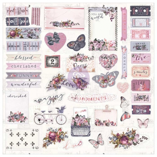Ephemera Die Cuts Lavender Prima Marketing Pappersfigurer