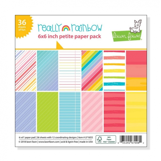 Paper Pad 6"x6" - Lawn Fawn - Really Rainbow