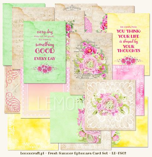 Lemoncraft Fresh Summer Ephemera Cards Scrapbooking Papper