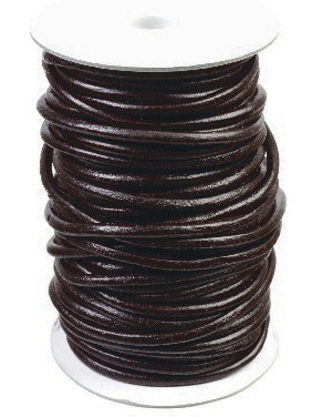 Läderband Rund 4mm Brun Läder Snöre Band