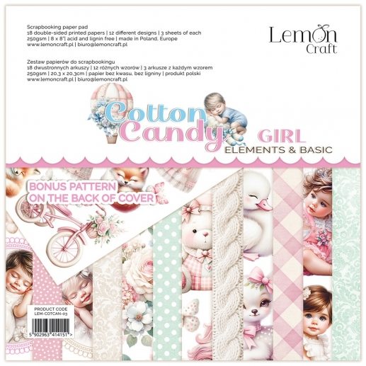 Paper Pad 8x8 - Lemon Craft - Cotton Candy Girl