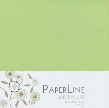 Kuvert 150x150 Metallic Pärlemo Lime 10-pack Kvadratiska Kort