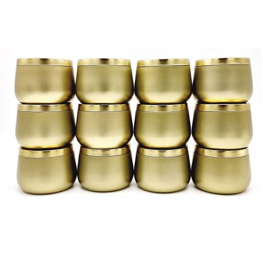 Ljusburk Med Lock 12 st - Guld - 236 ml - Metall