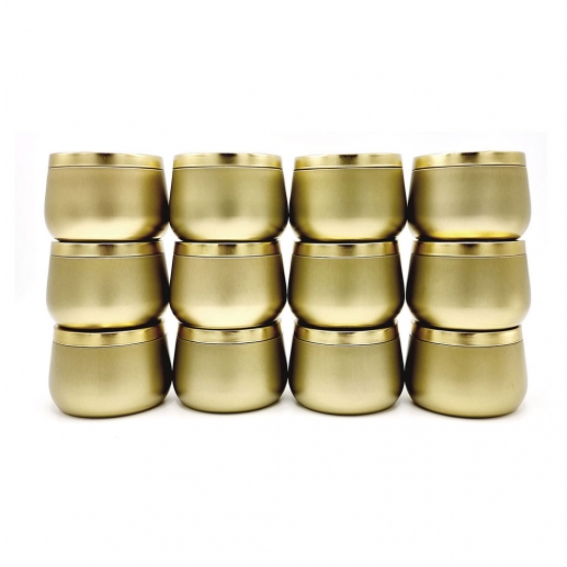 Ljusburk Med Lock 12 st - Guld - 118 ml - Metall