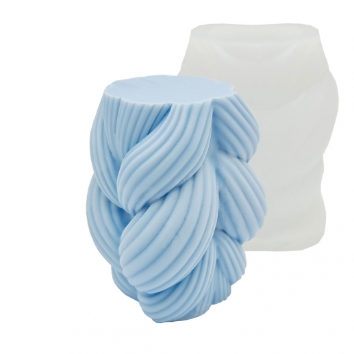 Silikonform Ljusformar - Twistad Fläta - H: 7,8 cm