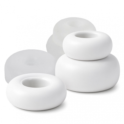Silikonform donutformad ljushållare, 1 st, matt transparent, packshot.
