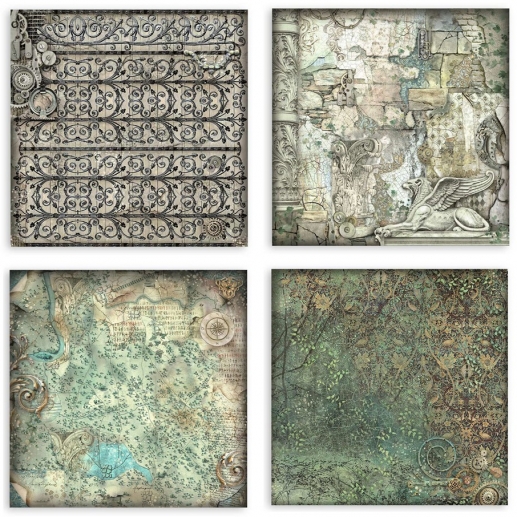 Fabric Magic Forest Stamperia - 4 st - 30x30 cm