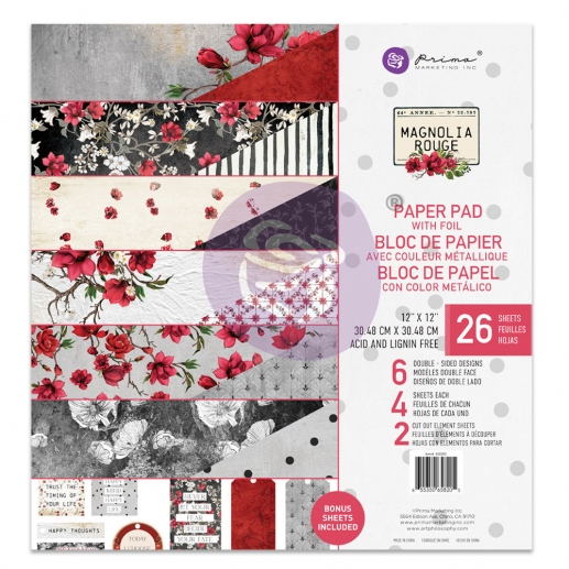 Paper Pad Prima Marketing - Magnolia Rouge - 12x12 Tum