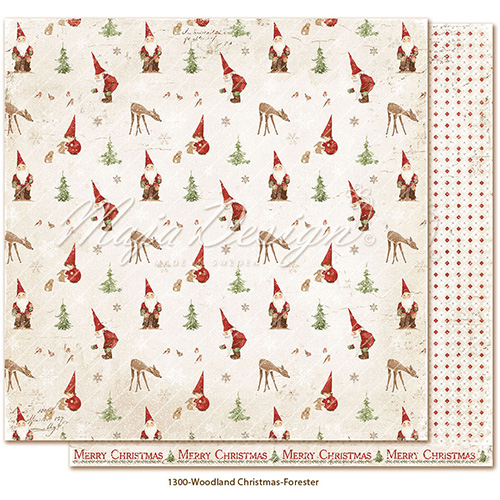 Scrapbooking Papper Maja Design - Woodland Christmas - Julpapper