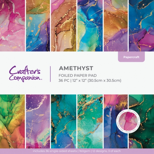 Paper Pad 12x12 Tum - Marble Amethyst - Crafter's Companion