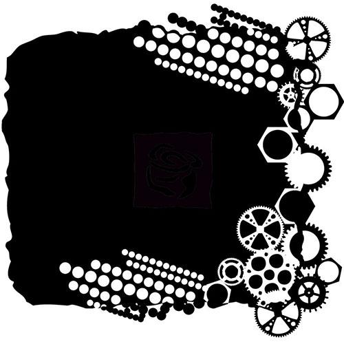 Schablon Prima Mask Design Template 7”X7” Gears #2 Stencil