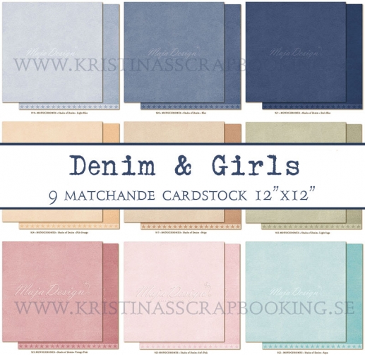 Cardstock Paket Maja Design Denim & Girls 9 ark