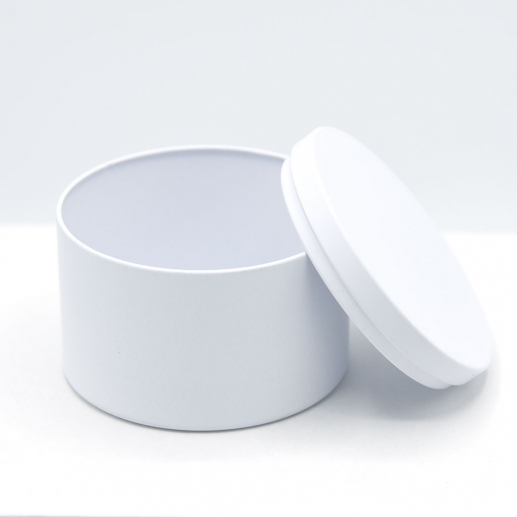 Rund Plåtburk Med Lock Ljustillverkning - Vit - 236 ml