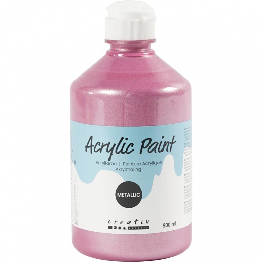Akrylfärg Metallisk Pärlemo - 500 ml - Ljusrosa
