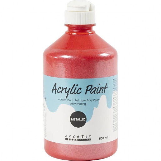 Akrylfärg Metallisk Pärlemo - 500 ml - Röd