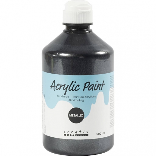 Akrylfärg Metallisk Pärlemo - 500 ml - svart
