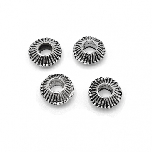 Metallpärlor Antiksilver - 12x8 mm - 4 st Spacers