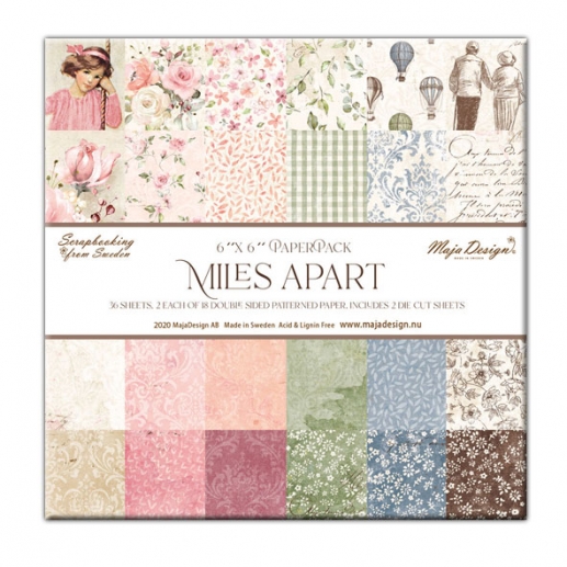 Paper Pad 6"x6" Maja Design Miles Apart 36 ark Pappersblock 4 8 Tum