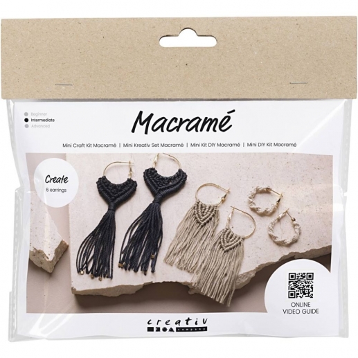 Mini DIY Kit Smycken - Makramé Boho Örhängen 3 par