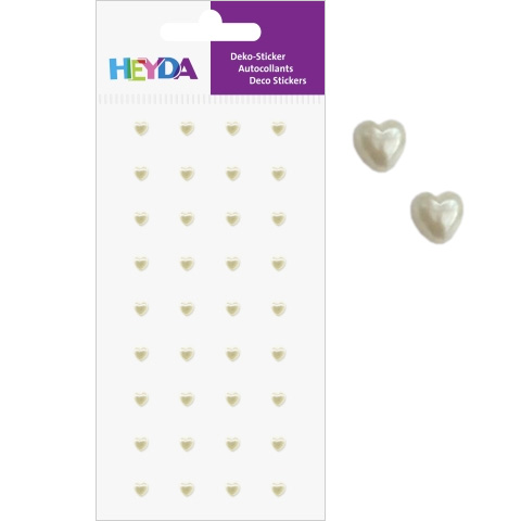 Heart Pearls Mini Pärlemo Vit 3mm 36 st Heyda Rhinestones