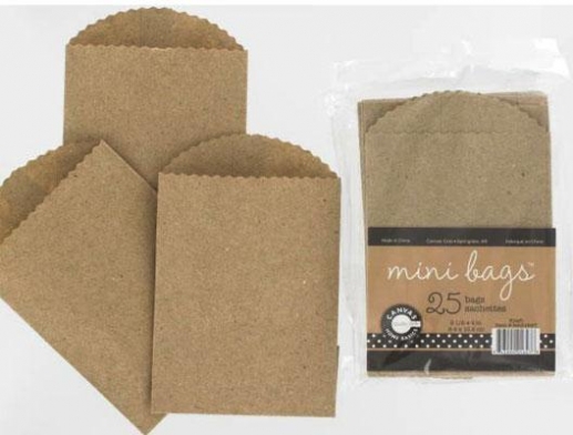 Mini Bag Canvas Corp 25-pack Brun Presentpåse Papperspåse Presentinslagning